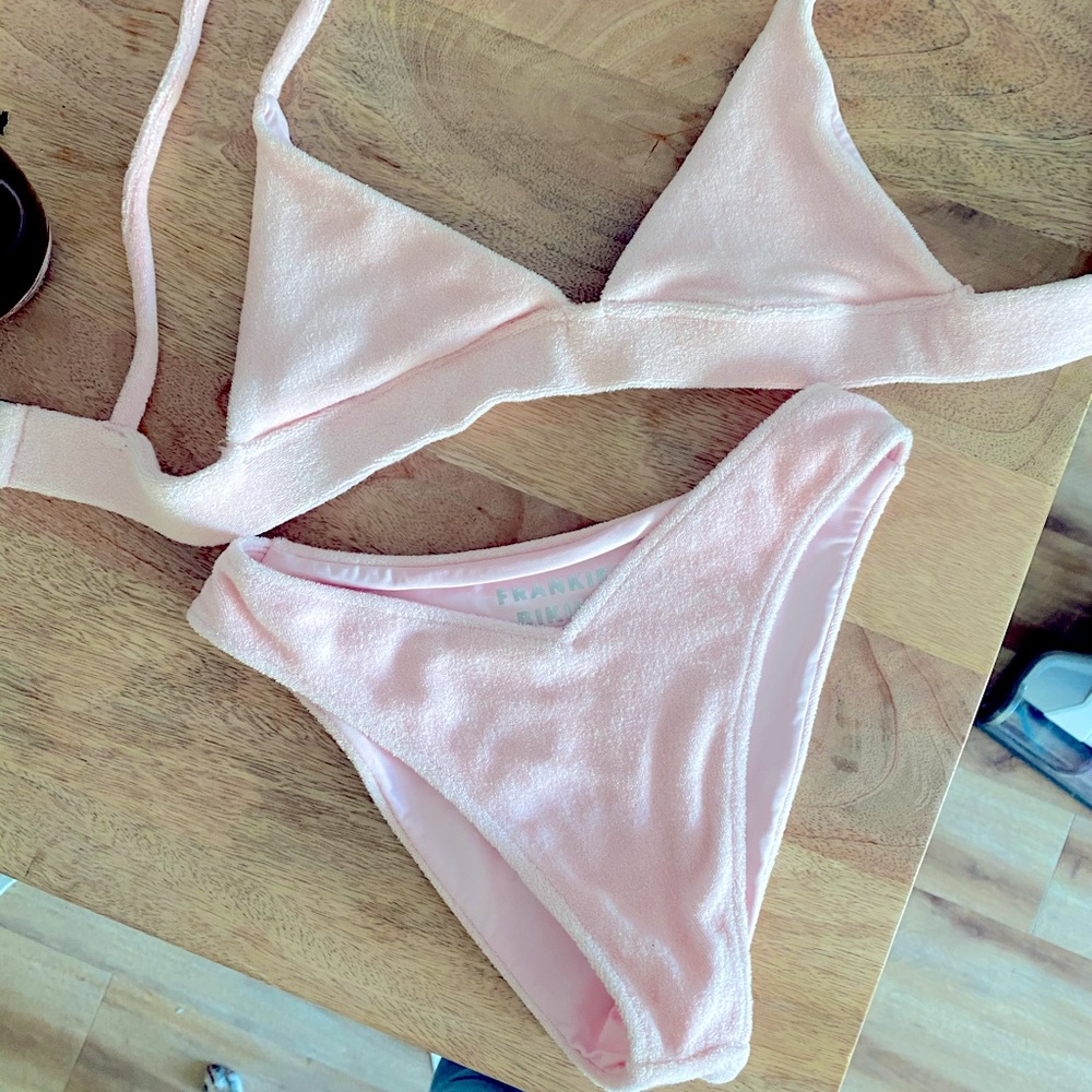Frankies bikinis pink terry cloth— never worn